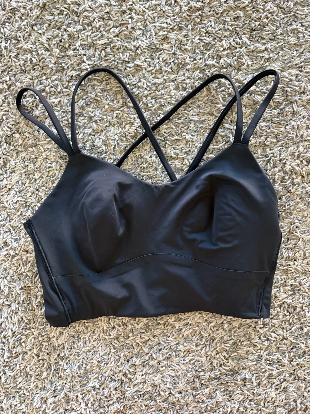 lululemon athletica Black Strappy Longline Bralette